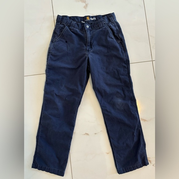 Men’s Carhartt Relaxed fit Navy Blue Work Pants 33x30 - Picture 1 of 8